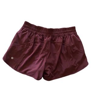 Burgundy/purple Lululemon Tracker shorts